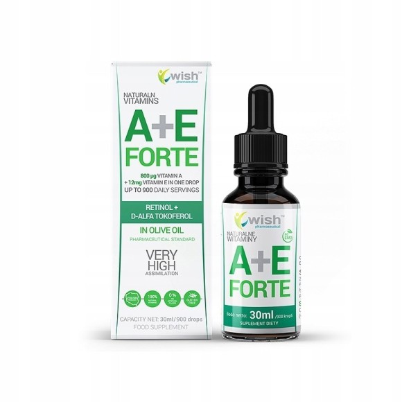 Wish WITAMINA A+E A + E FORTE wKROPLACH 30ml 900kropli