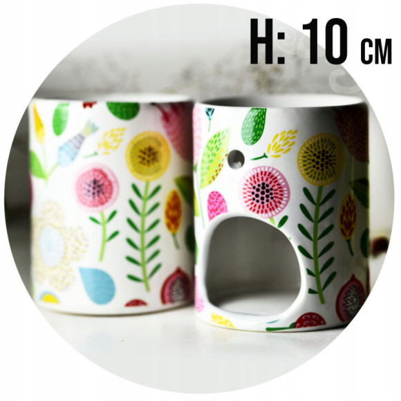 KOMINEK zapachowy CERAMICZNY na olejki woski tea lighty KOLOROWY kwiaty KOMINEK zapachowy CERAMICZNY na olejki woski tea lighty KOLOROWY kwiaty