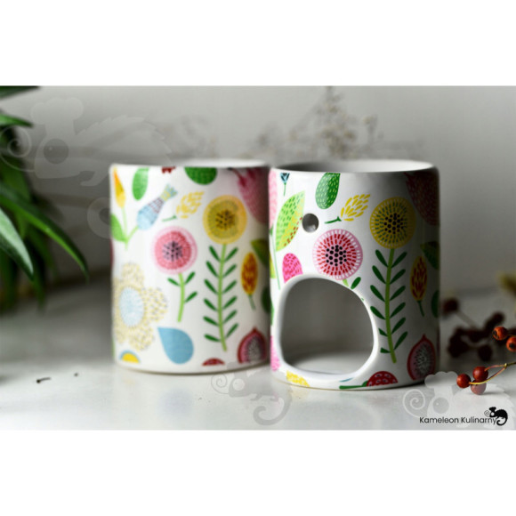 KOMINEK zapachowy CERAMICZNY na olejki woski tea lighty KOLOROWY kwiaty KOMINEK zapachowy CERAMICZNY na olejki woski tea lighty KOLOROWY kwiaty