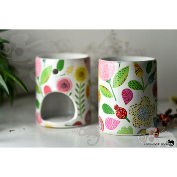 KOMINEK zapachowy CERAMICZNY na olejki woski tea lighty KOLOROWY kwiaty KOMINEK zapachowy CERAMICZNY na olejki woski tea lighty KOLOROWY kwiaty