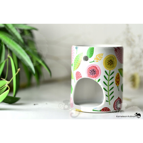 KOMINEK zapachowy CERAMICZNY na olejki woski tea lighty KOLOROWY kwiaty KOMINEK zapachowy CERAMICZNY na olejki woski tea lighty KOLOROWY kwiaty