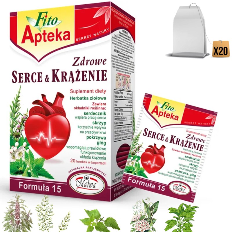 MALWA FITO APTEKA ZDROWE SERCE KRĄŻENIE zioła x20 - FORMUŁA