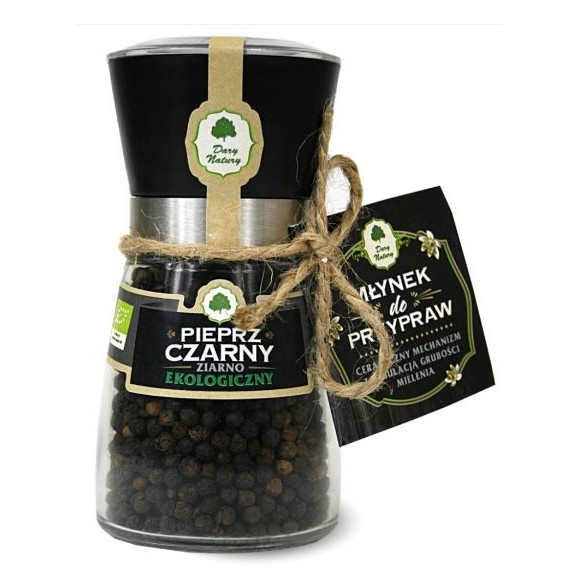 PIEPRZ CZARNY ziarno ziarnisty EKOLOGICZNY 90g + MŁYNEK w