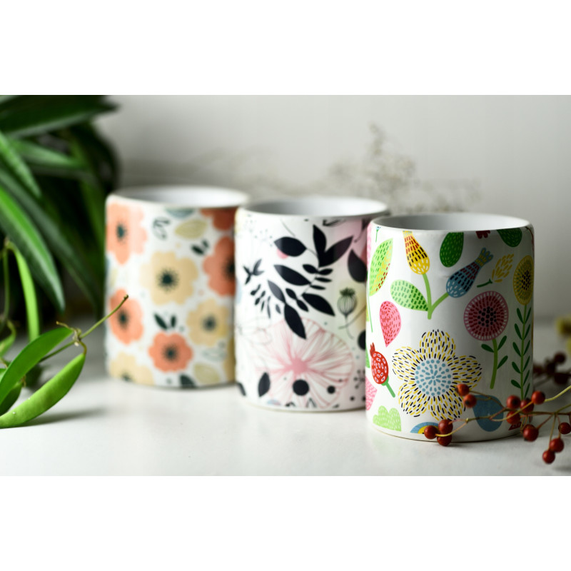KOMINEK zapachowy CERAMICZNY na olejki woski tea lighty KOLOROWY kwiaty