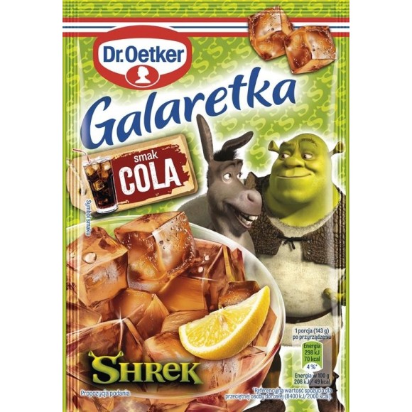 Dr.Oetker Shrek GALARETKA smak COLA KOLA o smaku COLI KOLI
