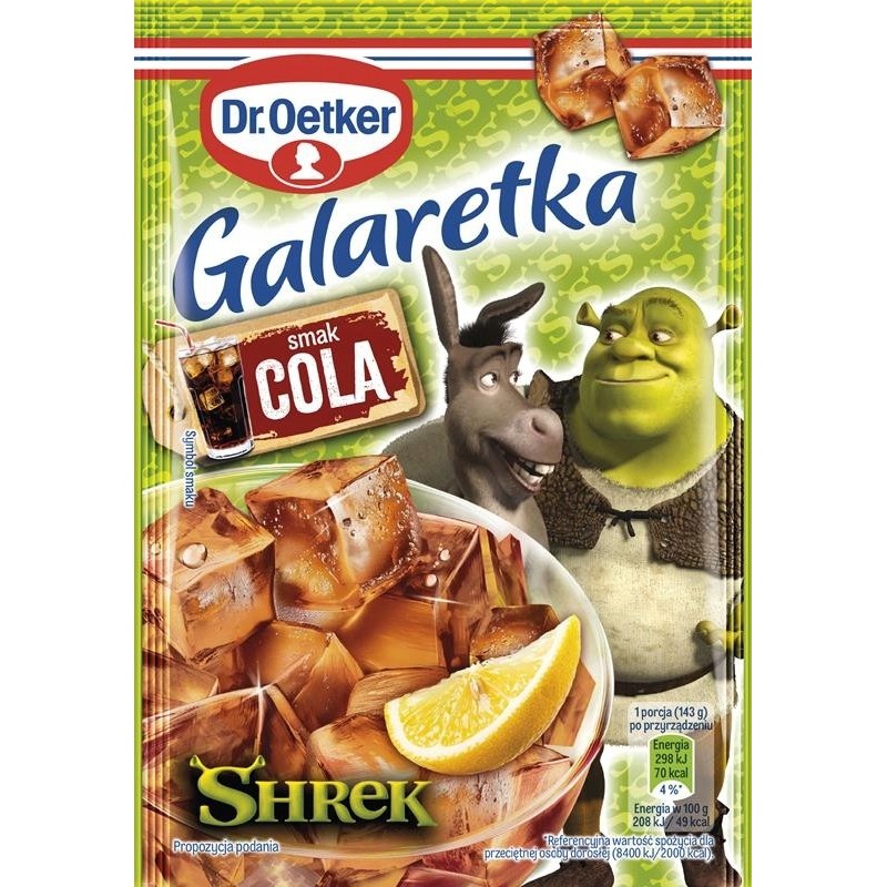 Dr.Oetker Shrek GALARETKA smak COLA KOLA o smaku COLI KOLI