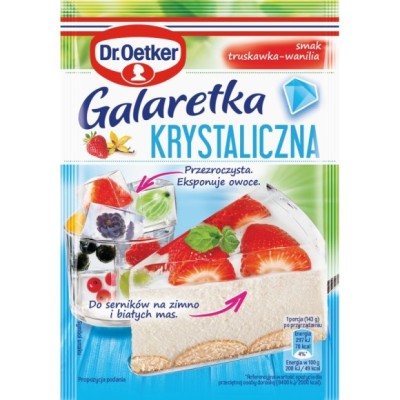 Dr.Oetker  GALARETKA KRYSTALICZNA TRUSKAWKOWO-WANILIOWA