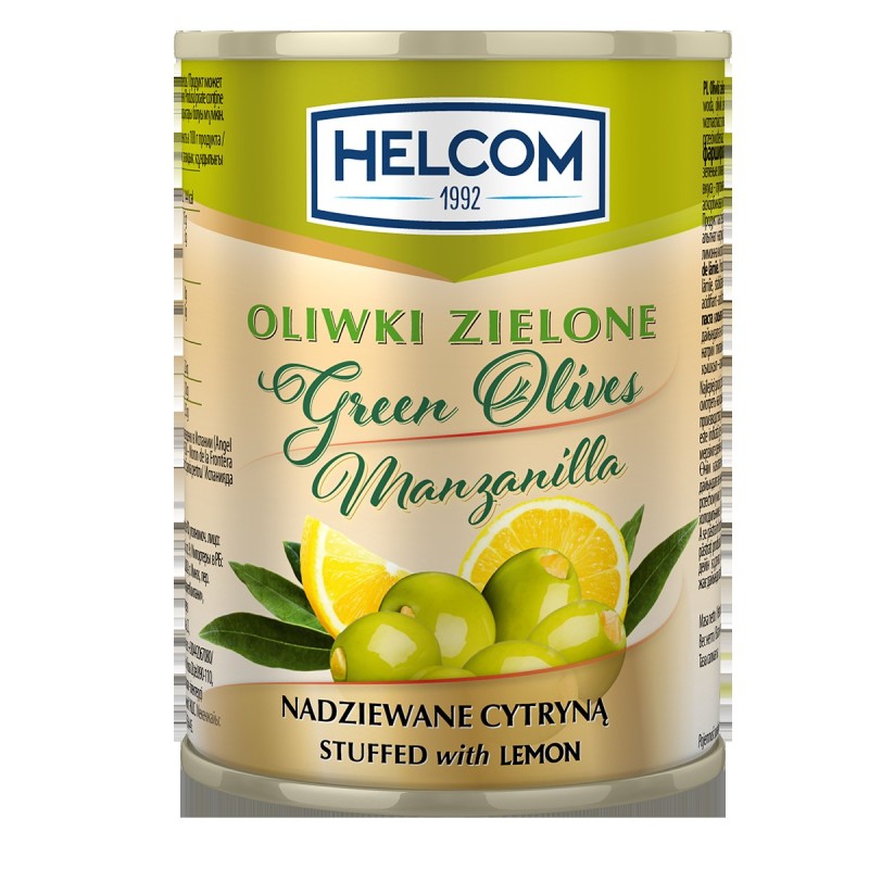 Helcom OLIWKI ZIELONE NADZIEWANE CYTRYNĄ 300ml puszka