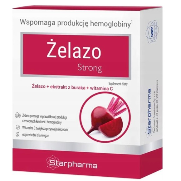 Starpharma  ŻELAZO STRONG wparcie ANEMIA NISKA FERRYTYNA 30