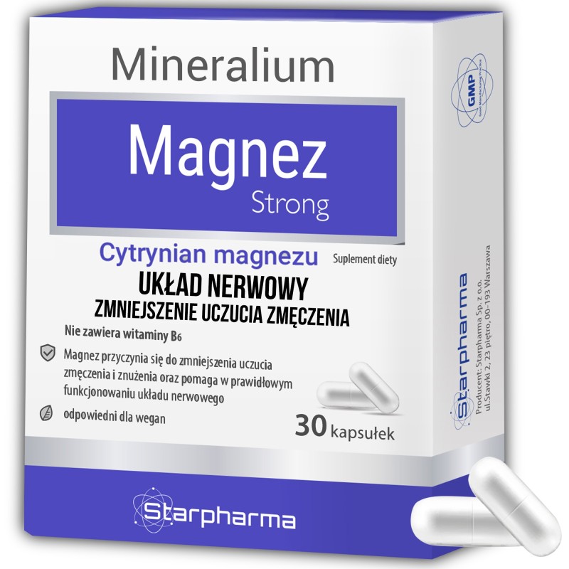 Starpharma MEGNEZ FORTE CYTRYNIAN MAGNEZU bez B6 30 kapsułek