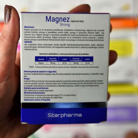 Starpharma MEGNEZ FORTE CYTRYNIAN MAGNEZU bez B6 30 kapsułek