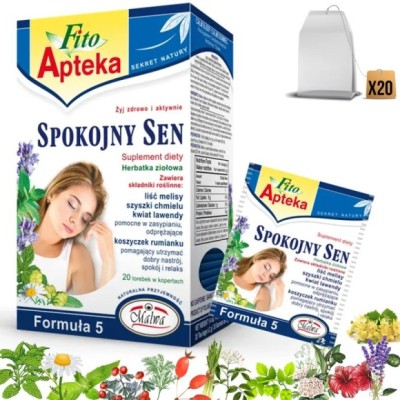 MALWA FITO APTEKA SPOKOJNY SEN zioła HERBATA 40g 20