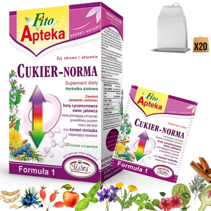 MALWA FITO APTEKA CUKIER NORMA ZIOŁA dla cukrzyków 40g