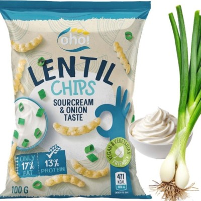 OHO LENTIL CHIPS Chipsy Chrupki z czerwonej soczewicy