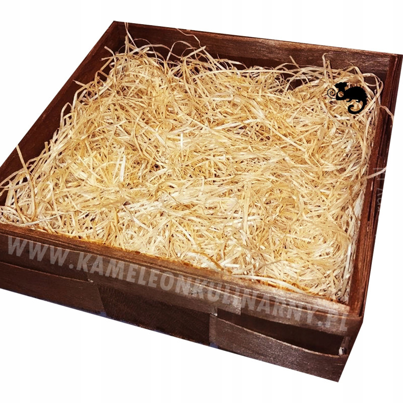 KOSZ DREWNIANY SKRZYNKA NA PREZENT OPAKOWANIE Z DREWNA 25x25cm brąz ŚWIĘTA