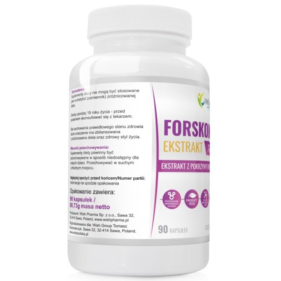 Wish FORSKOLIN ekstrakt POKRZYWA INDYJSKA 90kps ODCHUDZANIE