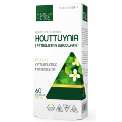 Medica Herbs HOUTTUYNIA PSTROLISTKA SERCOWATA 520MG 60