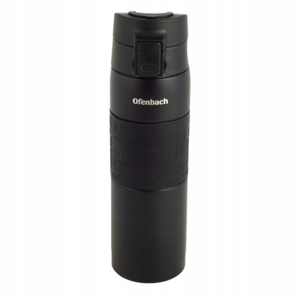 KUBEK TERMICZNY BIDON TERMOS 480ml CZERWONY dla sportowców stalowy OFENBACH