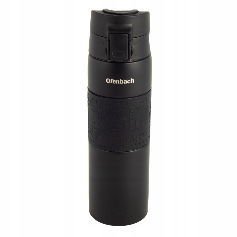 KUBEK TERMICZNY BIDON TERMOS 480ml CZERWONY dla sportowców stalowy OFENBACH