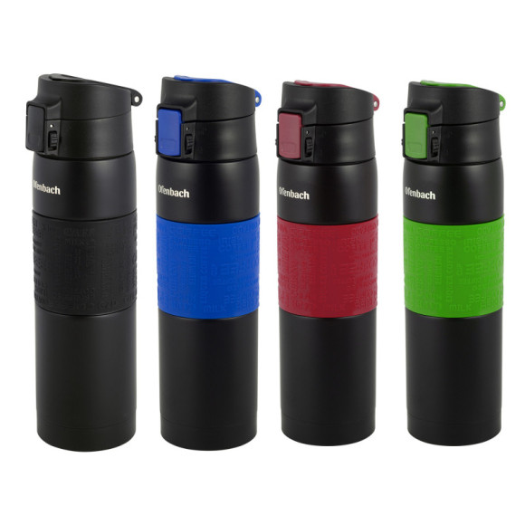 KUBEK TERMICZNY BIDON TERMOS 480ml CZERWONY dla sportowców stalowy OFENBACH