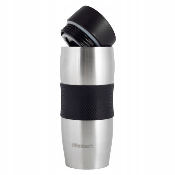 KUBEK TERMICZNY TERMIN BIDON 380ml SZARO-CZARNY OFENBACH stal nierdzewna KUBEK TERMICZNY TERMIN BIDON 380ml SZARO-CZARNY OFENBACH stal nierdzewna