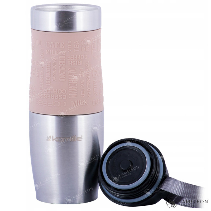 KUBEK TERMICZNY TERMOS BIDON 480ml BEŻOWY BEŻ Kamille KM 2051 stal silikon