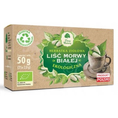 MORWA BIAŁA liść MORWY BIAŁEJ herbatka 25 saszetek EKO 50g