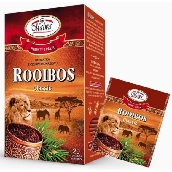MALWA herbata ROOIBOS CLASSIC bezkofeinowa saszetki 20szt