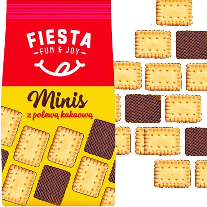 FIESTA HERBATNIKI Z POLEWĄ KAKAOWĄ  ciastka herbatniki mini