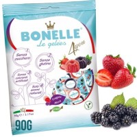 BONELLE WEGAŃSKIE ŻELKI ze stewią JEŻYNA TRUSKAWKA 90g bez