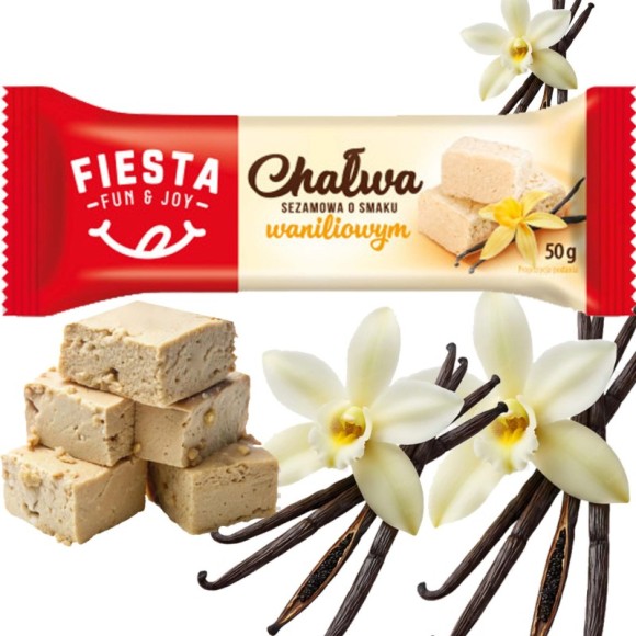 FIESTA CHAŁWA SEZAMOWA O SMAKU WANILIOWYM 50G
