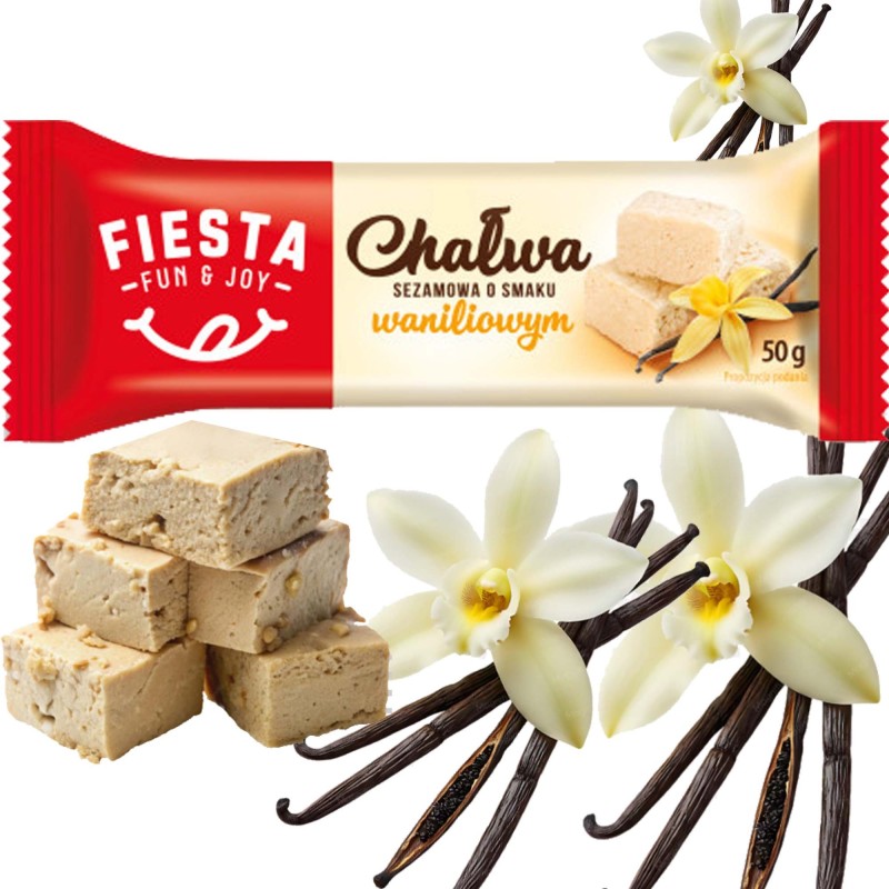 FIESTA CHAŁWA SEZAMOWA O SMAKU WANILIOWYM 50G