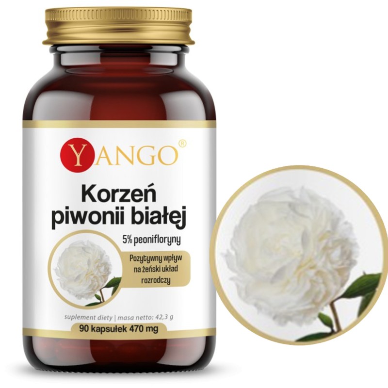 Yango PIWONIA BIAŁA KORZEŃ wsparcie BÓLE MENSTRUACYJNE