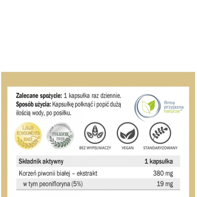 Yango PIWONIA BIAŁA KORZEŃ wsparcie BÓLE MENSTRUACYJNE