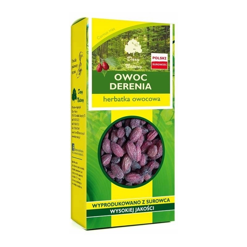 DEREŃ OWOC DERENIA suszony 100g DARY NATURY witaminy i