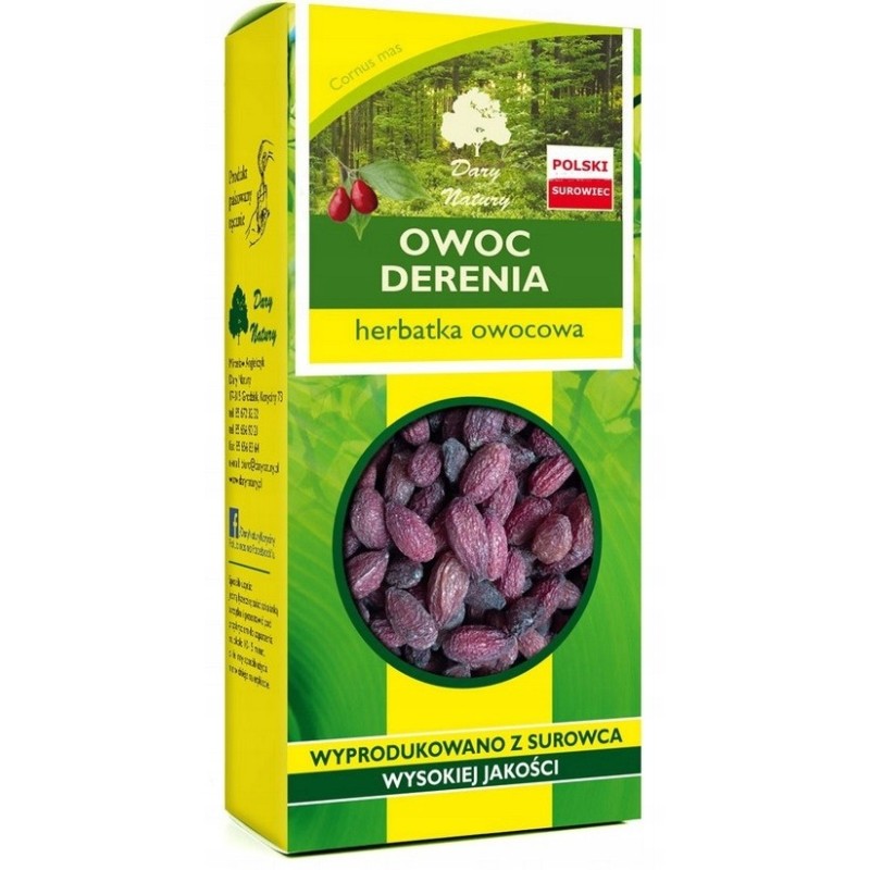 DEREŃ OWOC DERENIA suszony 100g DARY NATURY witaminy i