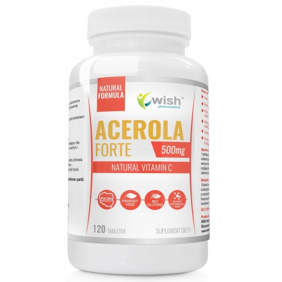 Wish ACEROLA FORTE 500mg 120t 4m-ce NATURALNA WITAMINA C