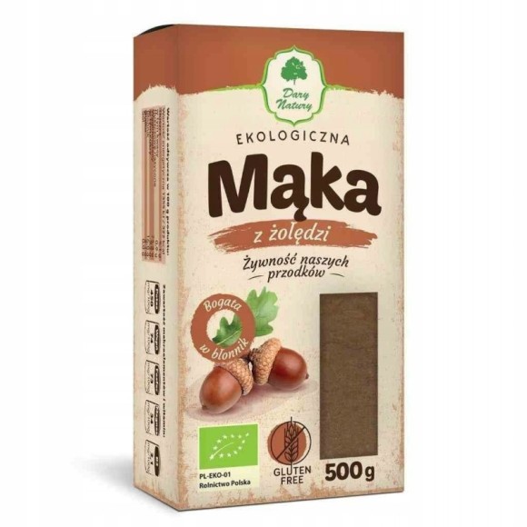 MĄKA ŻOŁĘDZIOWA Z ŻOŁĘDZI bez glutenu ekologiczna 500g