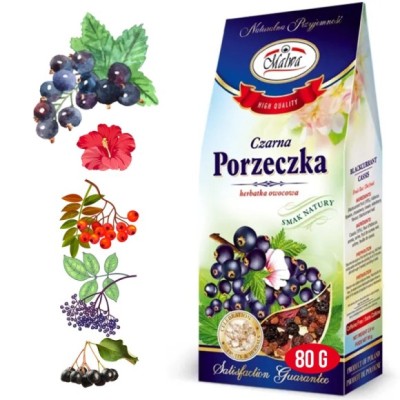 Malwa HERBATA OWOCOWA czarna PORZECZKA SUSZ 80G