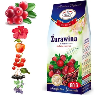 Malwa Herbatka HERBATA OWOCOWA ŻURAWINA SUSZ 80G KRÓTKA DATA