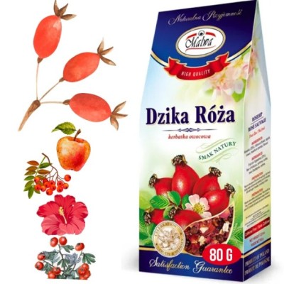 Malwa Herbatka HERBATA OWOCOWA DZIKA RÓŻA SUSZ 80G