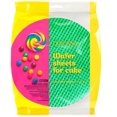 WAFLE TORTOWE RAINBOW KOLOROWE TĘCZA tęczowe 22cm 9szt 90G