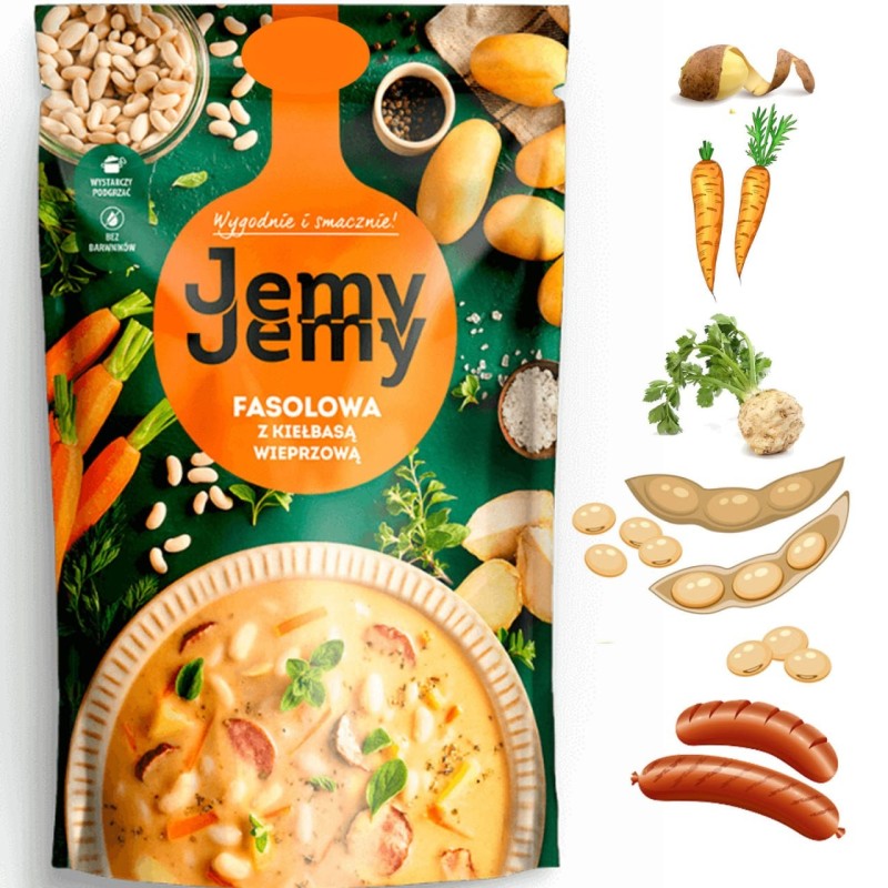 Profi JEMY JEMY ZUPA FASOLOWA z kiełbasą wieprzową 450g