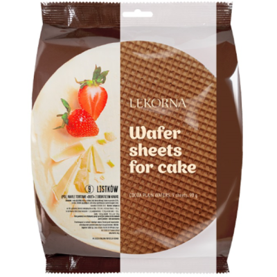WAFLE TORTOWE DUET klasyczne z kakao 22cm 9szt 90G