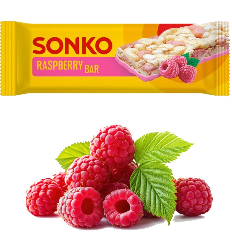 Sonko BATON KUKURYDZIANO - RYŻOWY smak MALINA MALINOWY 11g