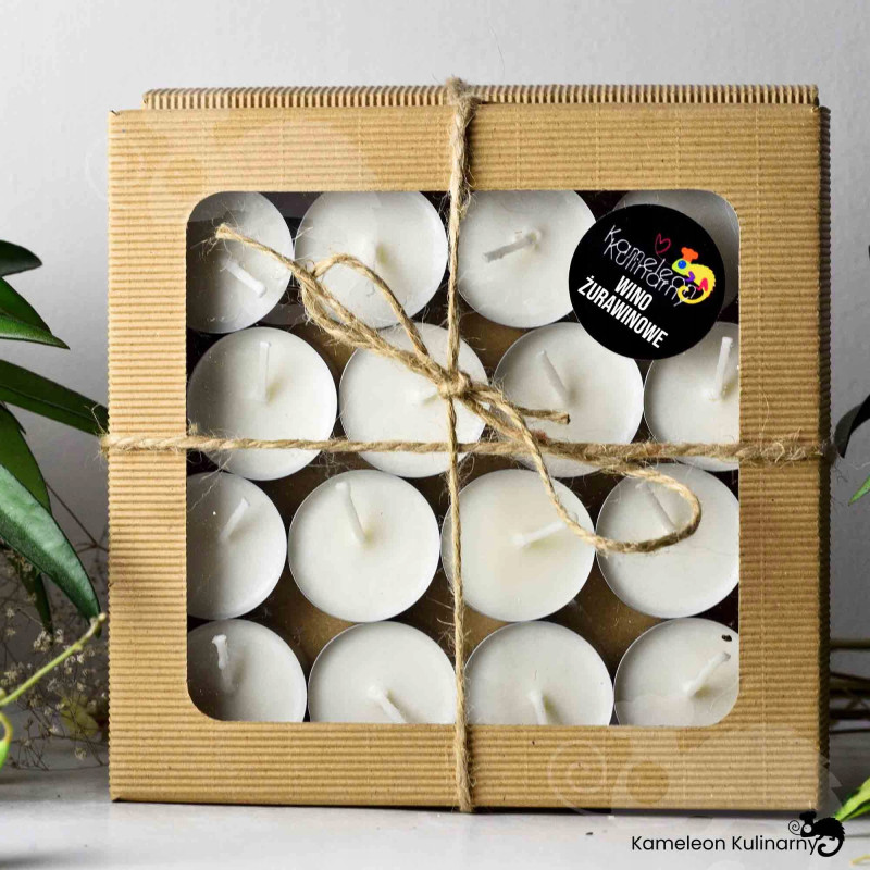 SOJOWE PODGRZEWACZE tealight WINO ŻURAWINOWE 16szt