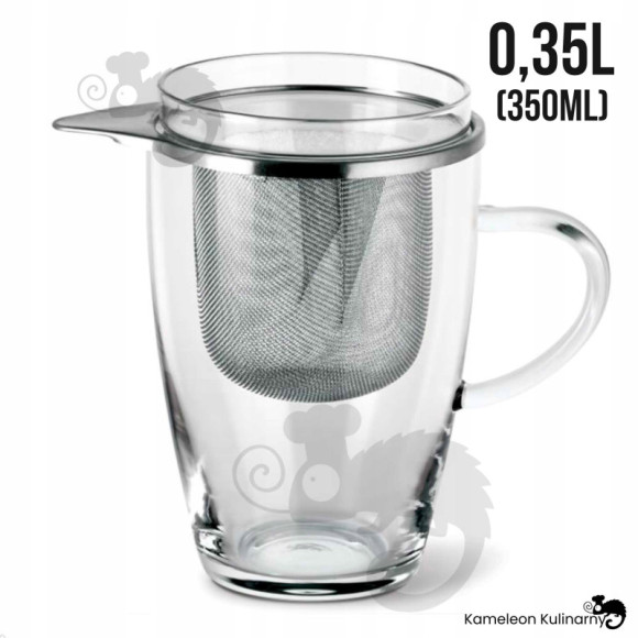 SZKLANKA Z METALOWYM ZAPARZACZEM żaroodporna 350ml SZKLANKA Z METALOWYM ZAPARZACZEM żaroodporna 350ml