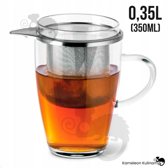 SZKLANKA Z METALOWYM ZAPARZACZEM żaroodporna 350ml SZKLANKA Z METALOWYM ZAPARZACZEM żaroodporna 350ml