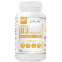 Wish WITAMINA D3 2000IU 50µg w oleju z krokosza 120 kapsułek