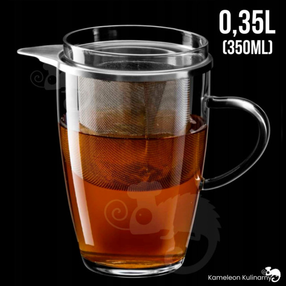 SZKLANKA Z METALOWYM ZAPARZACZEM żaroodporna 350ml SZKLANKA Z METALOWYM ZAPARZACZEM żaroodporna 350ml